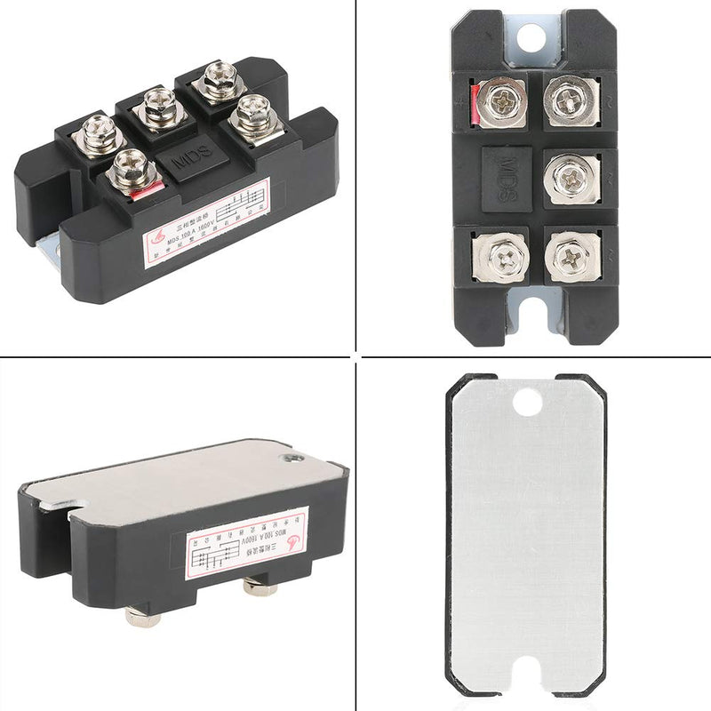 [Australia - AusPower] - High Power 100A 1600V Three Phase Diode Bridge Rectifier MDS100A Black Three Phase Diode Bridge Rectifier MDS-100A-1600V 