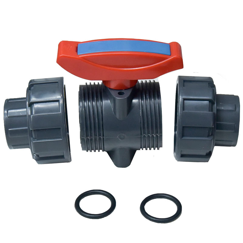 [Australia - AusPower] - FangKingNo 3/4In PVC Double True Union Ball Valve Socket (Slip) with Full Port ,PVC fittings Coupling Pipe connect for water supply and agricultrue water system ASTM F1970 EPDM O-Rings (3/4“) 3/4“ 