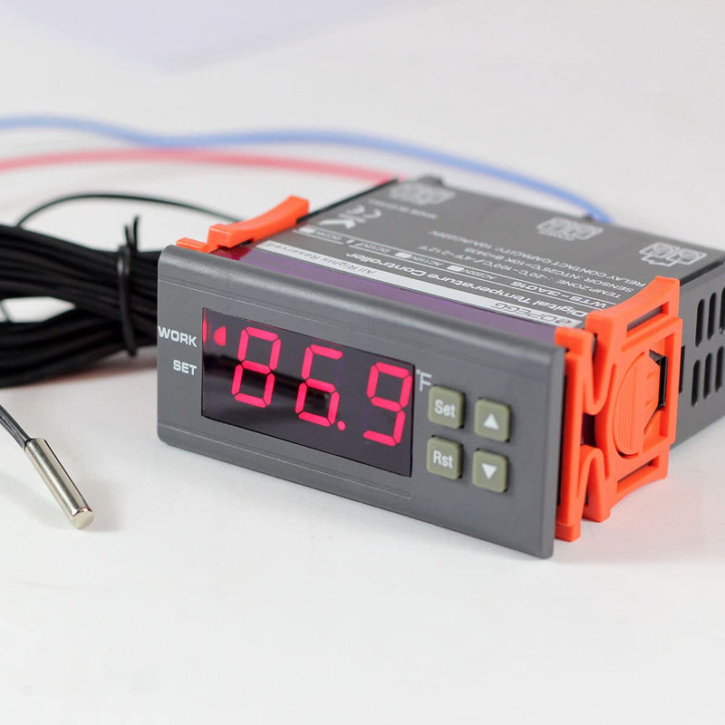 [Australia - AusPower] - bayite DC 12V Fahrenheit Digital Temperature Controller 10A 1 Relay with Sensor 