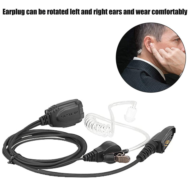 [Australia - AusPower] - Retevis Walkie Talkie Earpiece for Ailunce HD1 Retevis RT29 RT47 RT48 RT82 RT87, Two Way Radio Covert Acoustic Tube Headset with Mic PTT (1 Pack) 