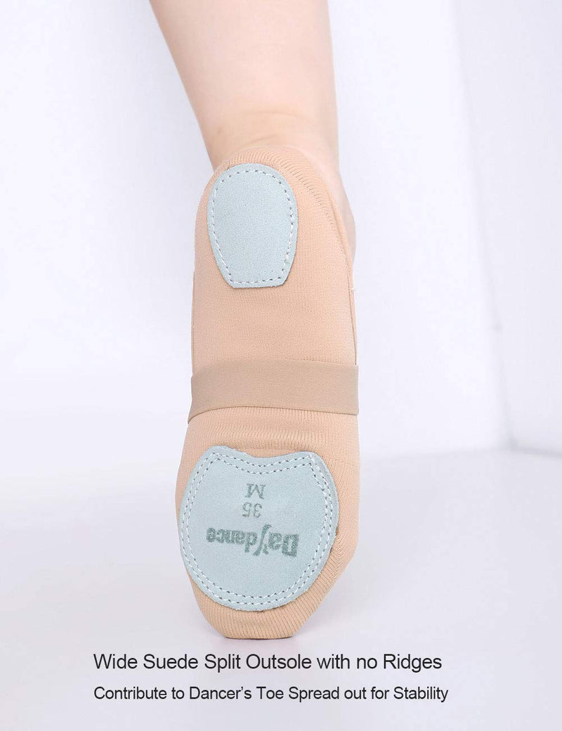 [Australia - AusPower] - Daydance Girls Women Ballet Shoes Canvas 4 Way Stretch Dance Slippers no Strings 7 