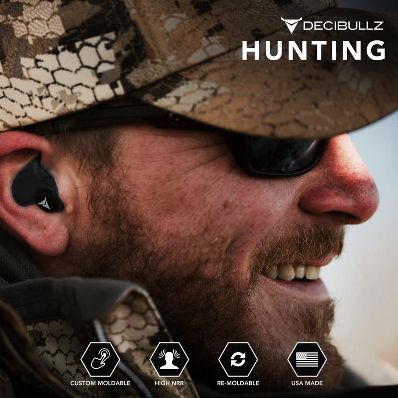 [Australia - AusPower] - Decibullz - Custom Molded Earplugs, 31dB Highest NRR, Comfortable Hearing Protection for Shooting, Travel, Work and Concerts Black 