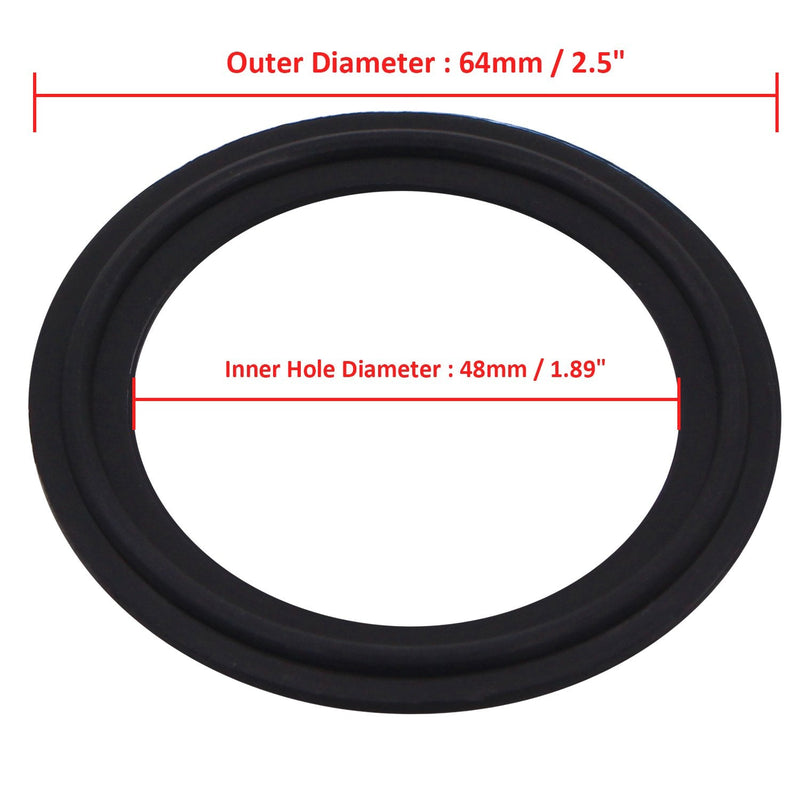 [Australia - AusPower] - DERNORD 2 Inch FKM Rubber Gasket Tri-clamp O-Ring Fits Sanitary Tri-clover Type Ferrule ( Pack of 2 ) 