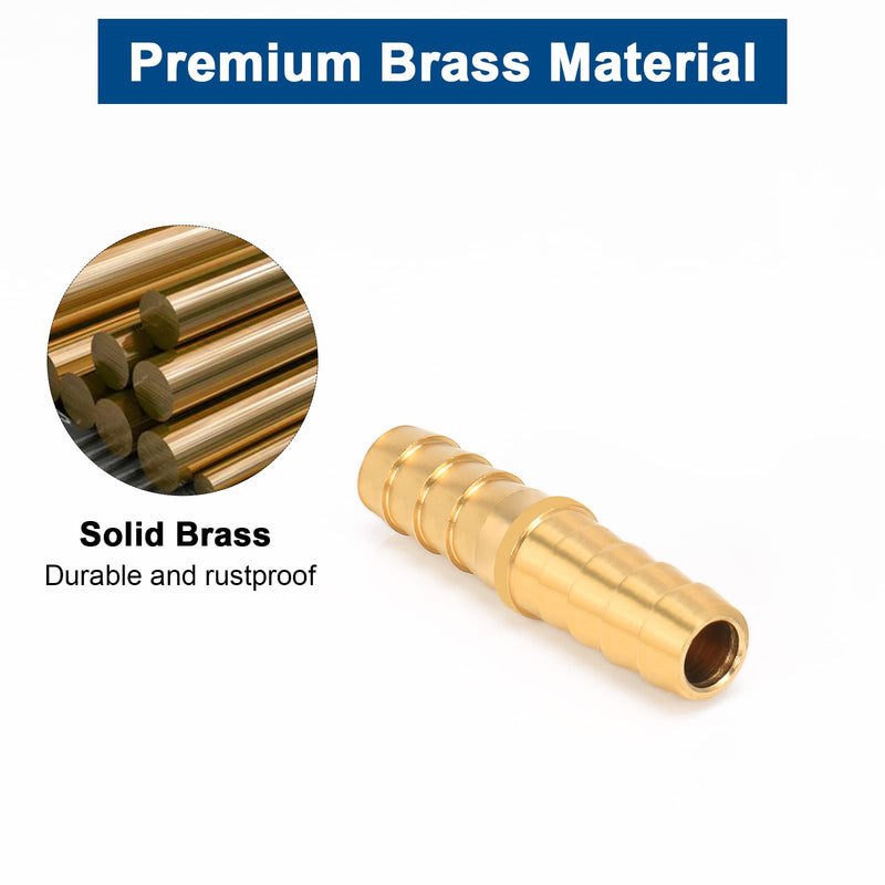 [Australia - AusPower] - BathAce Brass Hose Barb Fitting Splicer Mender, Quick Connect Threaded Pipe Adapter Heavy Duty M Type Fitting Union Air Gas Water Fuel, 2 Pack (3/8 Barb x 3/8 Barb) 3/8 Barb x 3/8 Barb 