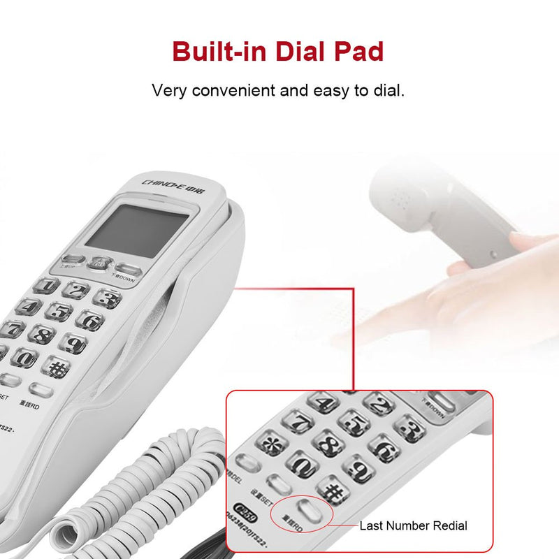 [Australia - AusPower] - Mini Speed Dial Telephone Corded Telephone Extension Landline Phone with Incoming Call Display for Home Office 