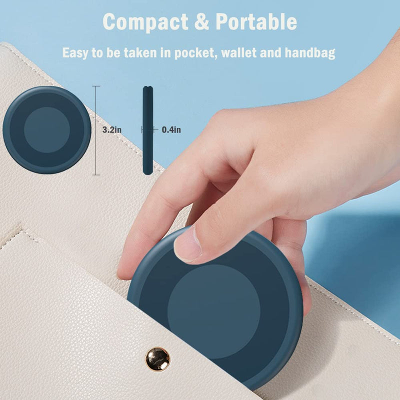 [Australia - AusPower] - USB Adapter Cable Conversion Storage Box, Multi-Type Charging Line Convertor Lightning Type C Micro Data Transfer Tool Contains Sim Card Slot Tray Eject Pin, Use as Phone Holder (Midnight Blue) Midnight Blue 