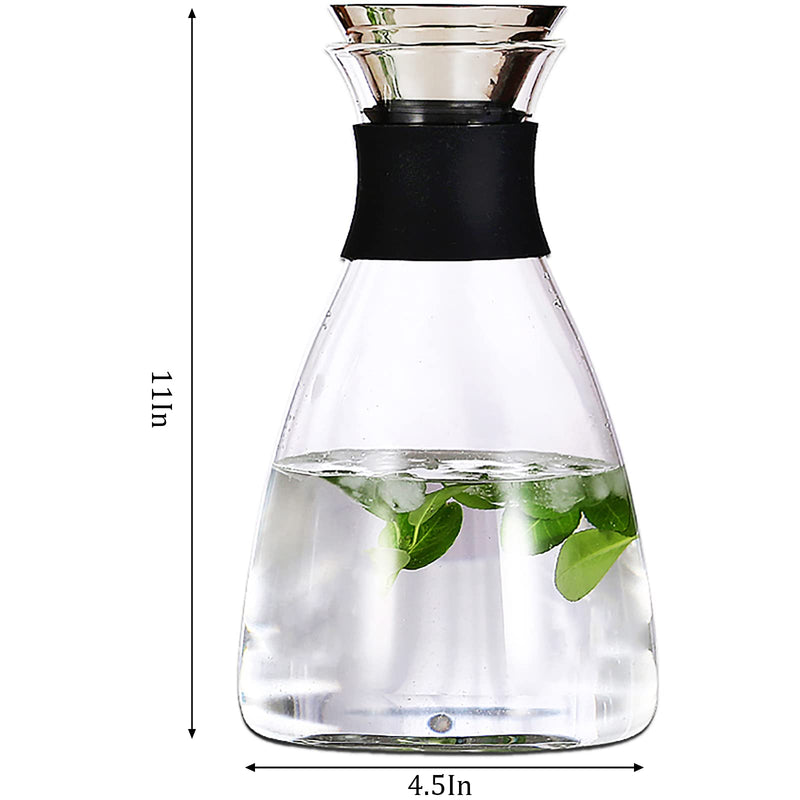 [Australia - AusPower] - WUWEOT 50 OZ Class Carafe, Water Carafe Jug Beverage Pitcher with Lid for Cold Water, Hot Water, Milk, Coffee, Serving Wine, Homemade Iced Tea and Juice, Heat Resistant Borosilicate 