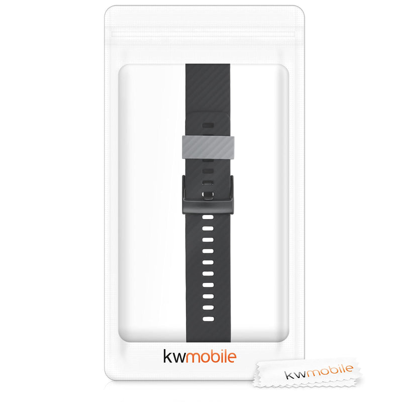 [Australia - AusPower] - kwmobile Watch Band Compatible with Suunto 7 Smartwatch - Watch Band Replacement Silicone Strap - Black/Grey Large black / grey 