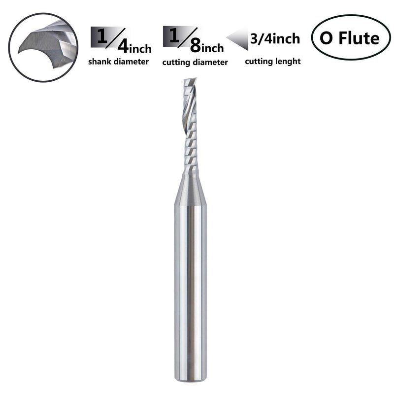 [Australia - AusPower] - SpeTool O Flute 1/8 Inch Cutter Up Cut Spiral End Mill Aluminum Cutting Carbide Router for Acrylic PVC MDF Wood 