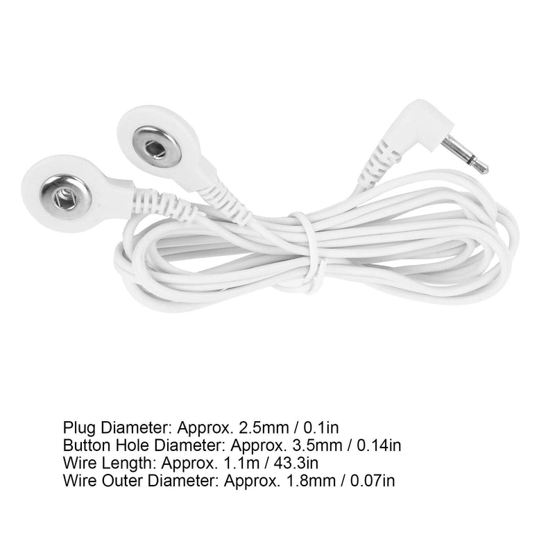 [Australia - AusPower] - 12pcs DC Electrode Lead Cable Clip, 2.5mm 2 Branch Button Electrode Lead Wire Cable for Digital TENS Massage Machine 