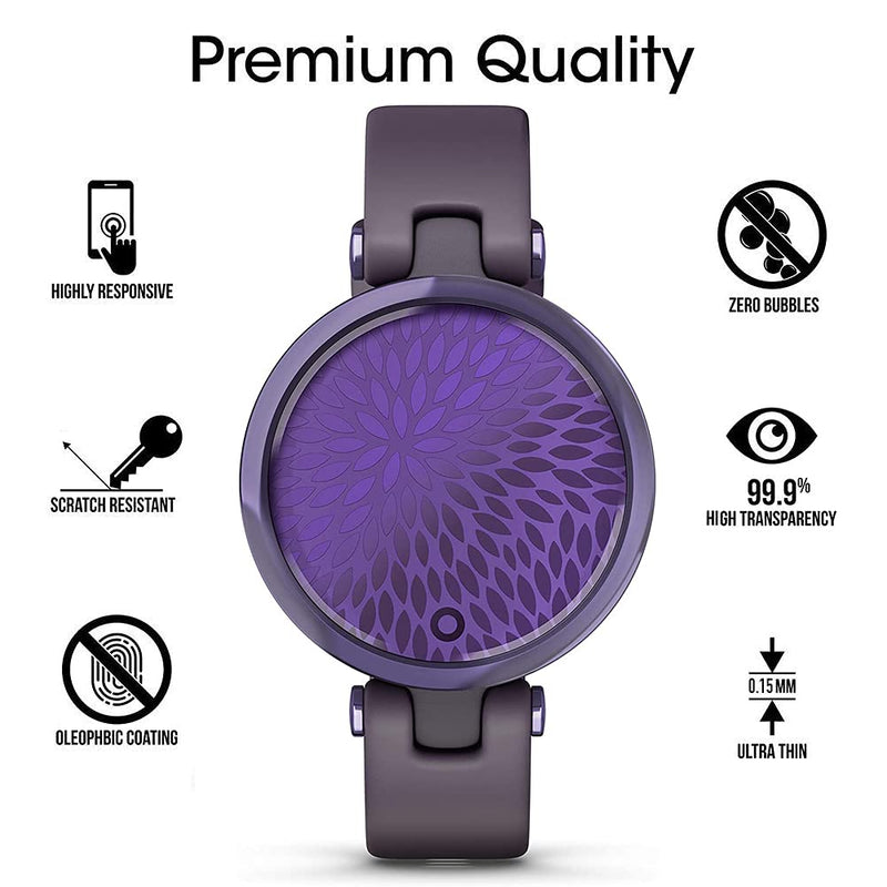 [Australia - AusPower] - Youniker 3 Pack Compatible with Garmin Lily Smartwatch Screen Protector Film Compatible with Garmin Lily Smart Watch Screen Protectors Foils 3D Full Coverage Screen Cover Anti-Scratch (Purple) Purple 