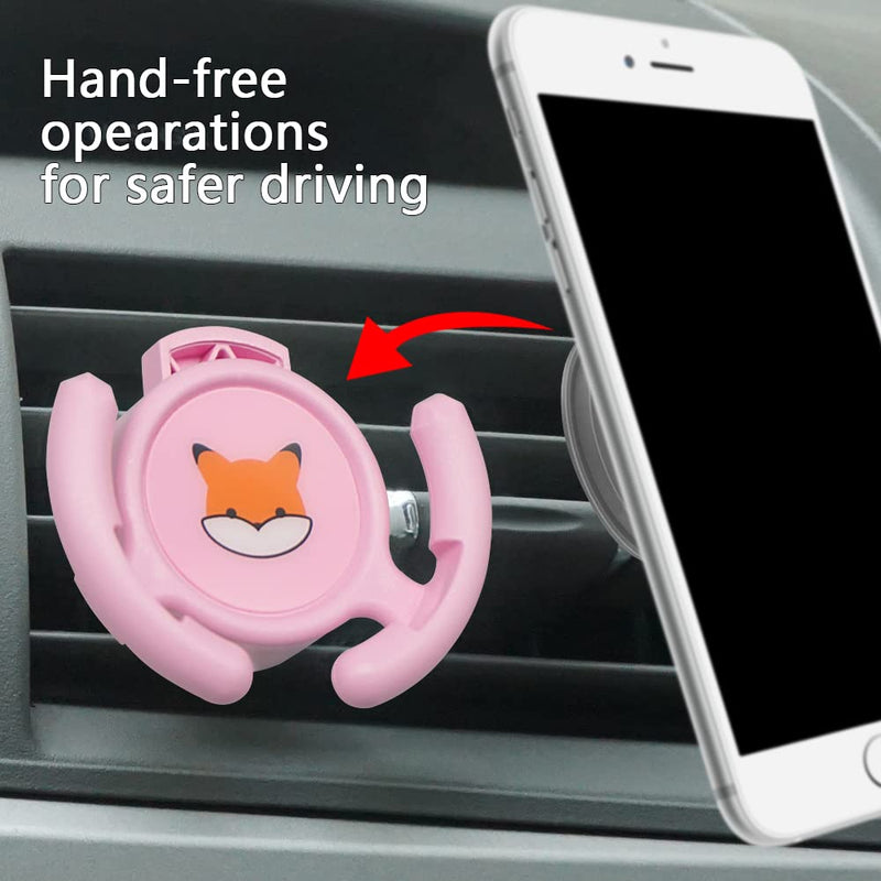 [Australia - AusPower] - HOMEFOX Socket Holder Car Mount - 2 Pack Collapsible Socket Mount for Car Vent, Grip Socket Car Holder for iPhone with Secure Vent Clip for Horizontal Air Vent ONLY, Pink Two Pack Vent Mount Pink/Pink 