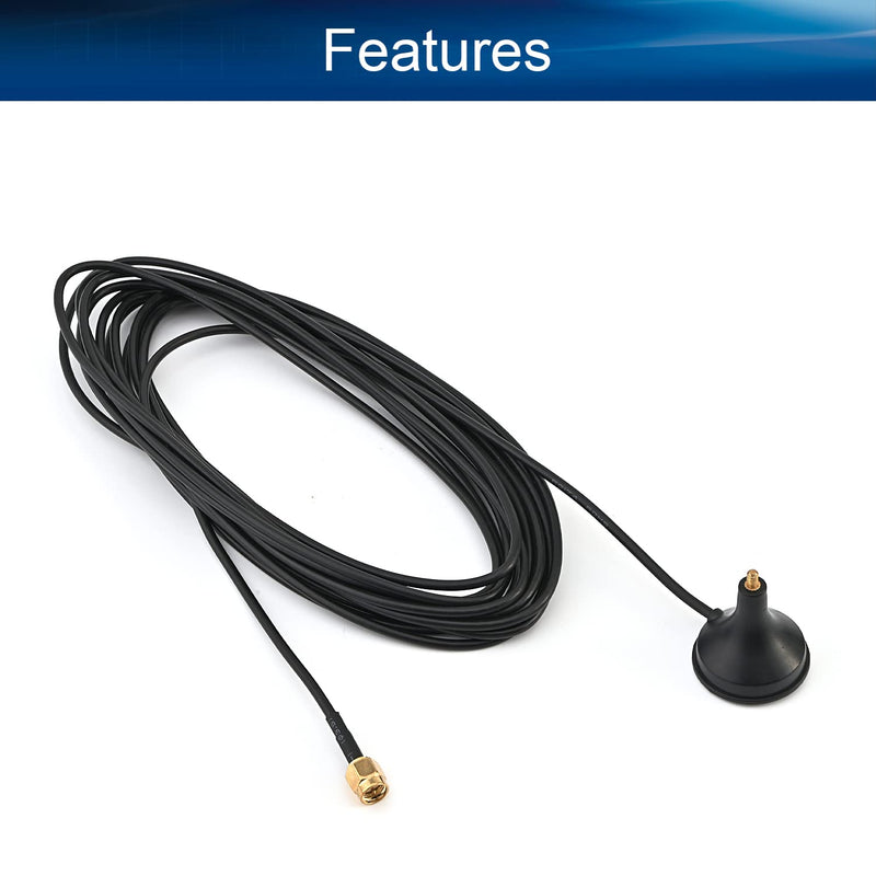 [Australia - AusPower] - Bettomshin 1Pcs 16.5 Feet GSM GPRS WCDMA 2G 3G Magnetic Base Male Antenna, 700-1800Mhz 9DB for Wireless Vedio Security, Backup Camera Surveillance Recorder Truck Trailer Rear View Reversing Monitor 5m Inner needle 5DB 