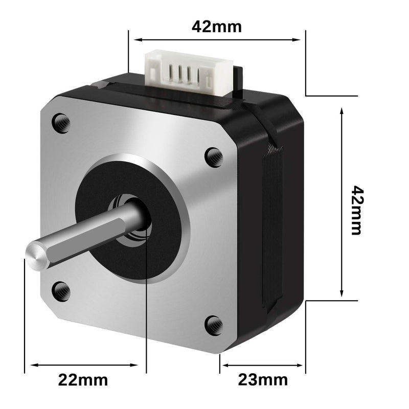 [Australia - AusPower] - iMetrx (1PCS)42×23MM Nema 17 Stepper Motor,4 Lead 0.7A high Torque(＞200mN.m) Motor with 1M Cable for DIY CNC 3D Printer 42*23 1 