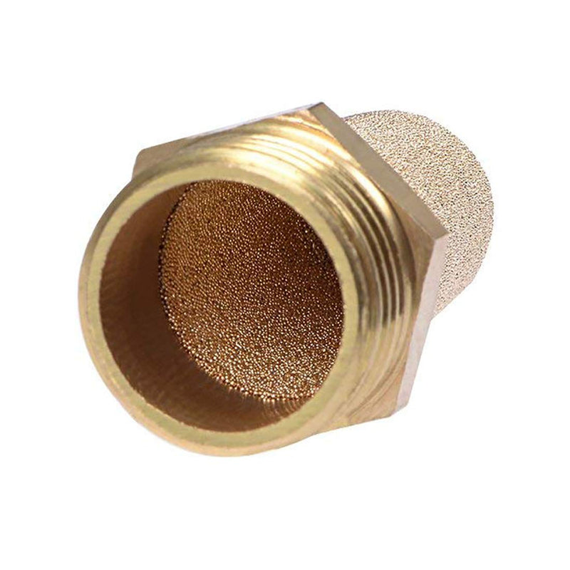 [Australia - AusPower] - Sydien 5Pcs G1/2 Thread Brass Pneumatic Exhaust Muffler Filter Noise Silencer Air Solenoid Valve Connector 