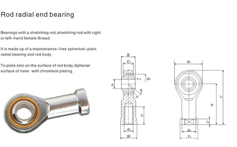 [Australia - AusPower] - Smartsails SI10T / K, Aperture 10mm Inner Diameter Self-Lubricating Rod End Joint Bearing Female Thread Female Right Hand 2 Pieces 