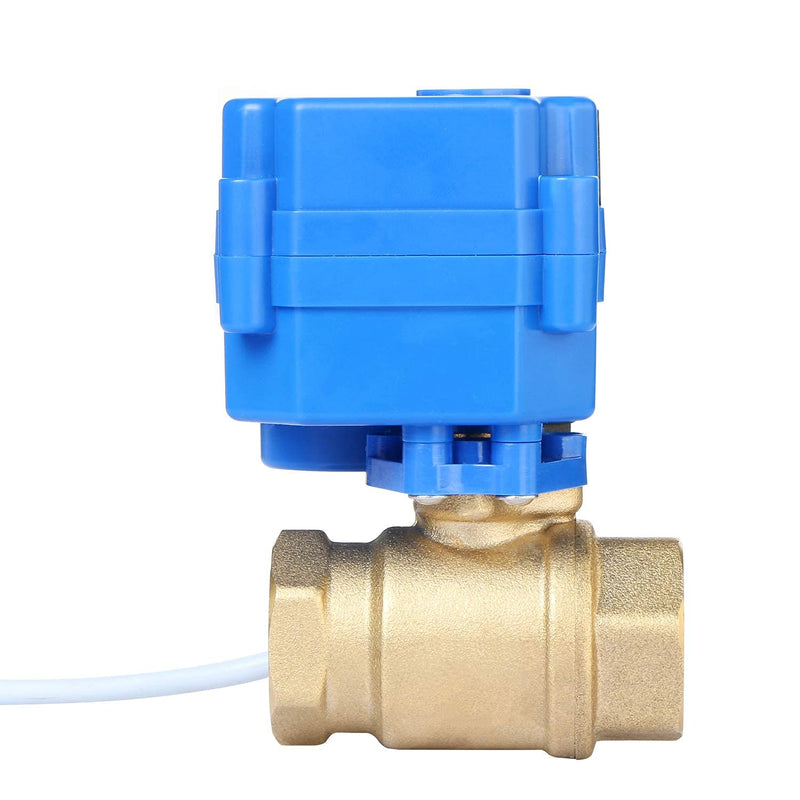 [Australia - AusPower] - Motorized Ball Valve- 1/2" Brass Ball Valve with Full Port, 9-24V DC and 2 Wire Reverse Polarity by U.S. Solid 