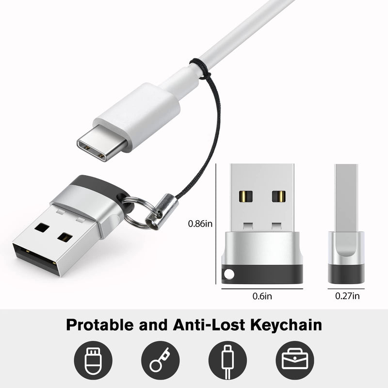 [Australia - AusPower] - USB C to USB Adapter (4 Pack) ,USB-C Female to USB Male, Type C to USB A Converter Compatible with Apple MagSafe, iPhone 11 12 13 Pro Max, Samsung Galaxy Note,Google Pixel etc, Grey 