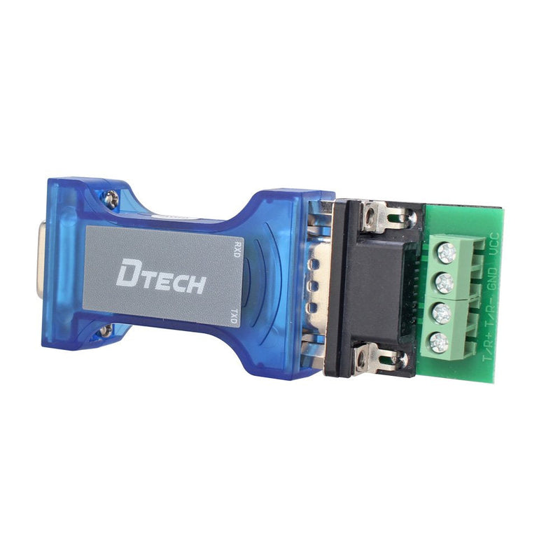 [Australia - AusPower] - DTECH Industrial Grade RS232 to RS485 Converter Adapter Optical Isolation Protector with TX RX LED Lights for Long Haul Serial Communication 