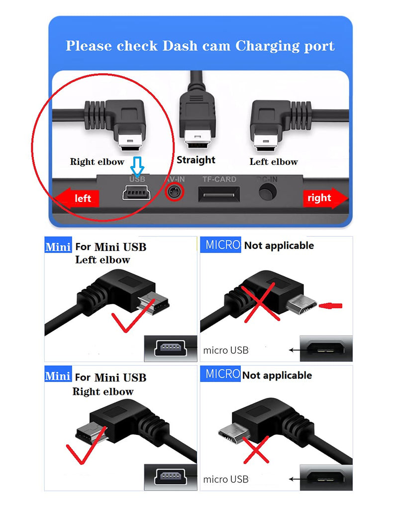 [Australia - AusPower] - Dash Cam Charger GPS Navigator Charger Cable for Mini USB Port Device Dash Cam GPS MP3/MP4 Player Canon Digital Camera PDA Charger for 12V Car and 24V Truck Car Power Adapter Cable (2USB 5V A) 2USB 5VA 
