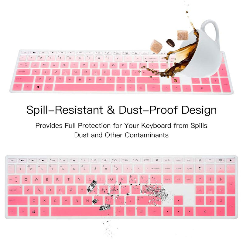 [Australia - AusPower] - Keyboard Skin Cover for HP Pavilion 27 All in One PC 27-xa0014/27 Xa0055Ng/0370Nd/0076Hk/0010Na, HP Pavilion 24-inch 24-xa0020 Xa0002A Xa0032 xa0013w, HP Pavilion All in One Accessories, Ombre Pink 