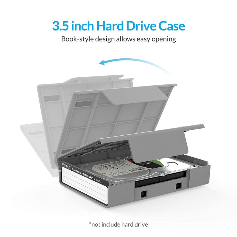[Australia - AusPower] - ORICO 3.5 Inch Hard Drive Case Protective Box with Anti-Static ,Shockproof and Dustproof Function, Storage Case for HDD External Hard Drive Case,Gray,5 Pack-PHP35 PHP-GY 