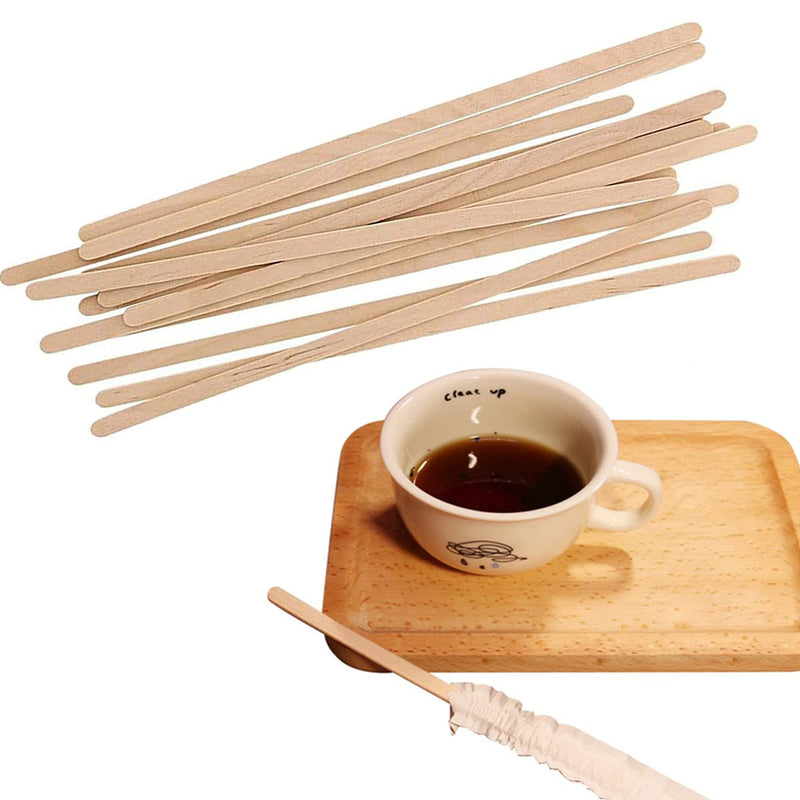 [Australia - AusPower] - Coffee Blender, Wooden Blender, 200 Pieces of Environmentally Friendly Wooden Hot Drink Blender, Disposable Biodegradable Stirring Rod for Coffee, Tea, Milk, Juice, DIY Crafts (7 Inches) 