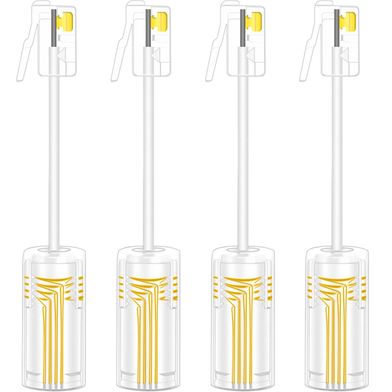 [Australia - AusPower] - NECABLES 4Pack Phone Cord Detangler for Landline Telephone Cord Detangler Handset Cord Detangler Swivel Cord RJ9 4P4C Male to Female for Desk Phone White White 4 pcs 