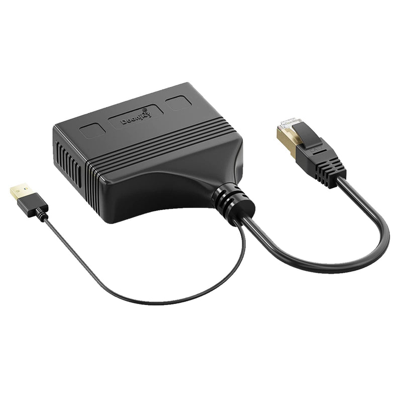 [Australia - AusPower] - LOKEKE RJ45 Male to Female Network Splitter Adapter, RJ45 1 to 4 LAN Ethernet Network Adapter Converter with USB Power Cable Cord for Cat6 / Cat7 