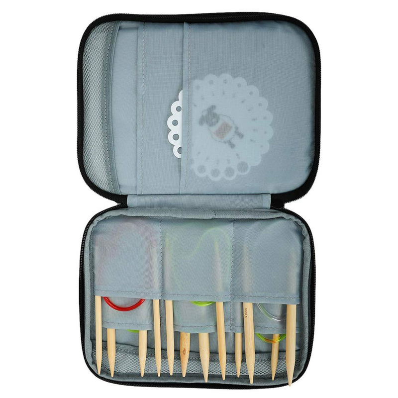 [Australia - AusPower] - Healifty Circular Knitting Needles Organizer Case Crochet Hooks and Knitting Accessories Zipper Bag Easy to Carry for DIY Crafts without Accessory 