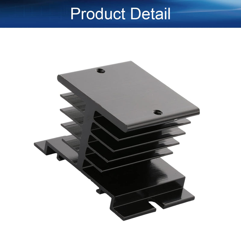 [Australia - AusPower] - Heyiarbeit 1pcs Single Phase Solid State Relay Aluminum Heat Sink SSR Dissipation Radiator 3.15"x1.97"x1.97"(LxWxH) for Relay 10-40A Black AI-50B 