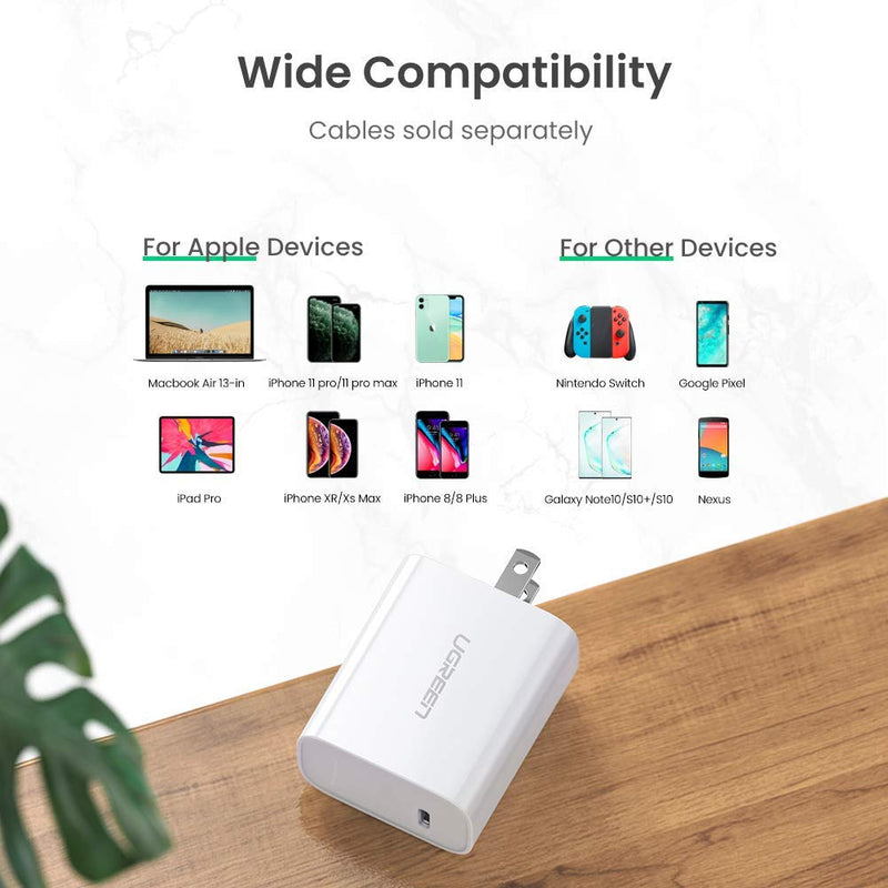 [Australia - AusPower] - UGREEN 30W USB C Wall Charger - USB-C PD Fast Charger Power Adapter with Foldable Plug Compatible for iPad Mini/Pro, iPhone 13/13 Mini/13 Pro/13 Pro Max/12, MacBook Air, Galaxy S21/S20, Pixel 