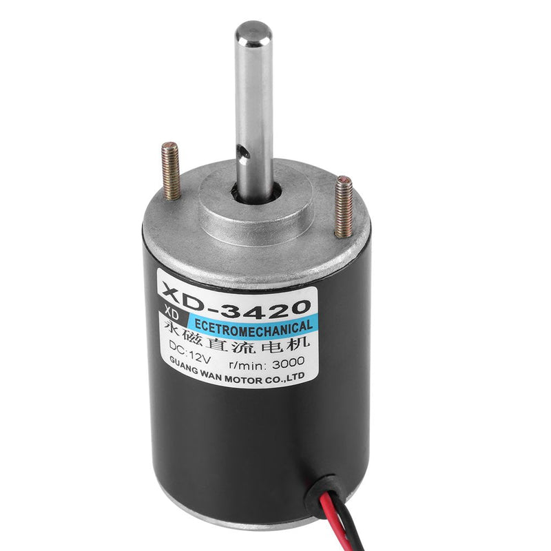 [Australia - AusPower] - 12V/24V 30W CW/CCW Permanent Magnet DC Motor Reversible Electric Gear Motor High Speed Low Noise for DIY Generator XD-3420 (12V 3000RPM) 