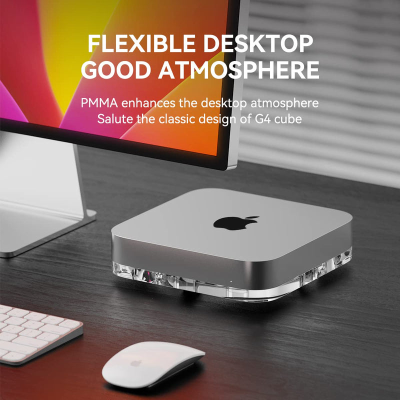[Australia - AusPower] - Hagibis Desktop Stand for Mac Mini and Mac Studio, Two-Sided PMMA Transparent Dustproof Laptop Holder Acrylic Cooling Heat Disspation Mount for Mac Mini M1 M2 