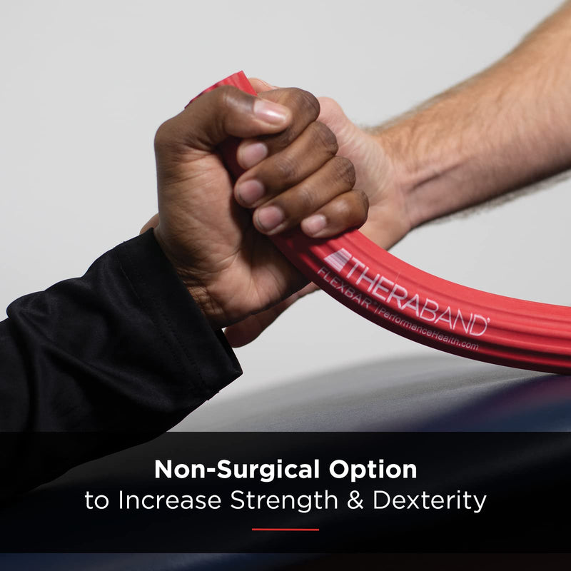 [Australia - AusPower] - THERABAND FlexBar, Tennis Elbow Therapy Bar, Relieve Tendonitis Pain & Improve Grip Strength, Resistance Bar for Golfers Elbow & Tendinitis New Version Red - Light 