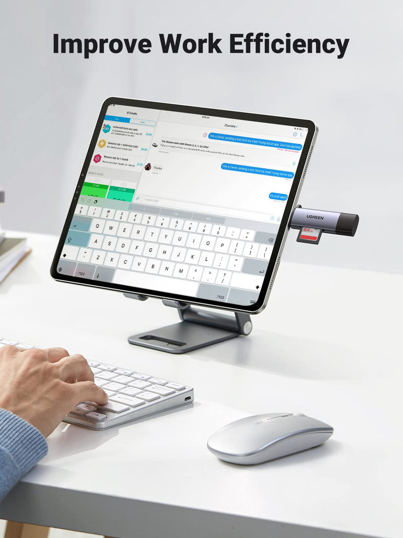 [Australia - AusPower] - UGREEN USB C SD Card Reader Memory Card Reader USB 3.0 Micro SD Adapter for TF SD Micro SD SDXC SDHC MMC RS-MMC Micro SDXC Micro SDHC UHS-I Compatible with Samsung Galaxy S21 S22 MacBook Pro iPad Pro 