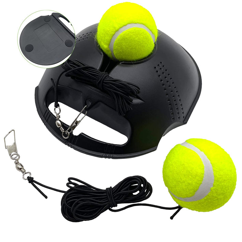 [Australia - AusPower] - TaktZeit Tennis Trainer Rebound Baseboard Self Tennis Training Equipment Tennis Practice Rebounder with 2 String Tennis Balls Black 