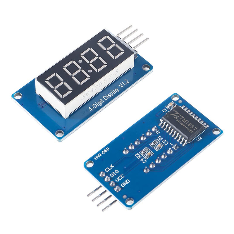 [Australia - AusPower] - DORHEA 5PCS TM1637 0.56" 4 Bits Digital LED Display Module with Clock Display 0.36 inch Common Anode Red Digital Tube Board with Cable for Arduino Raspberry Pi Uno DIY Kits 5 
