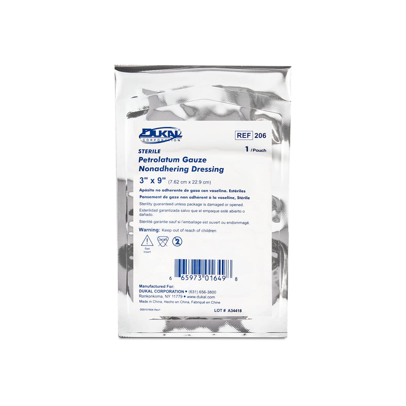 [Australia - AusPower] - Dukal Petrolatum Gauze, Sterile, 3" W x 9" L (Box of 50) (206) 