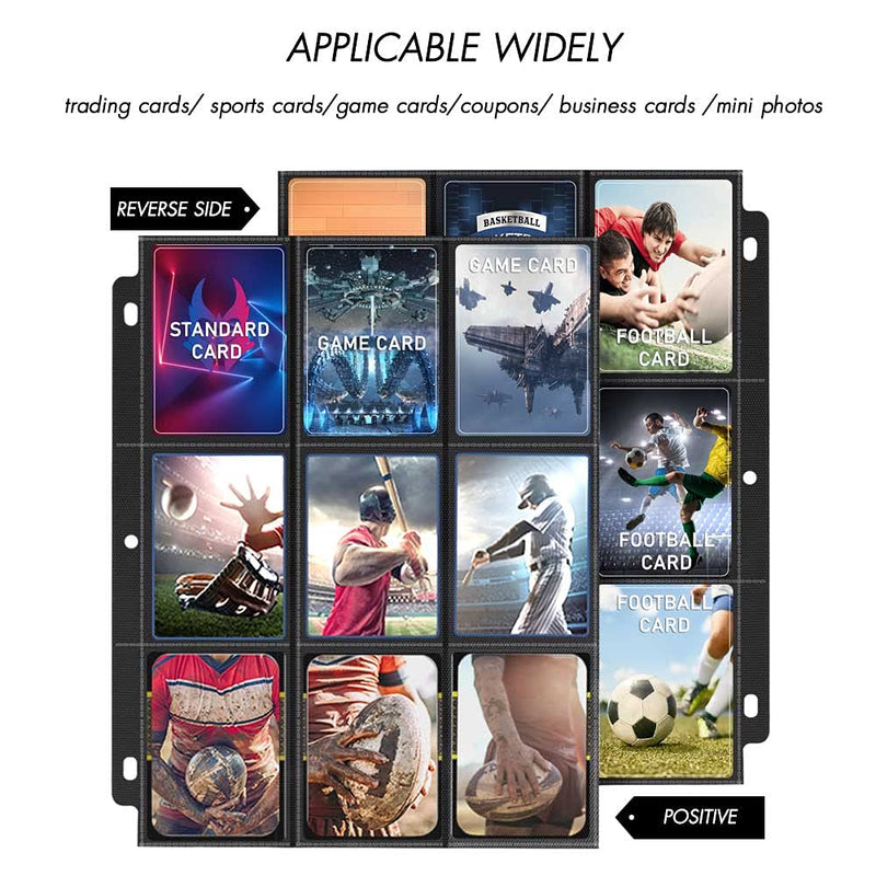 [Australia - AusPower] - 900 Pockets Trading Card Binder Sleeves, Baseball Card Sleeves Fit for Standard Size Sport Cards, Baseball Card Holder for 3 Ring Binder 