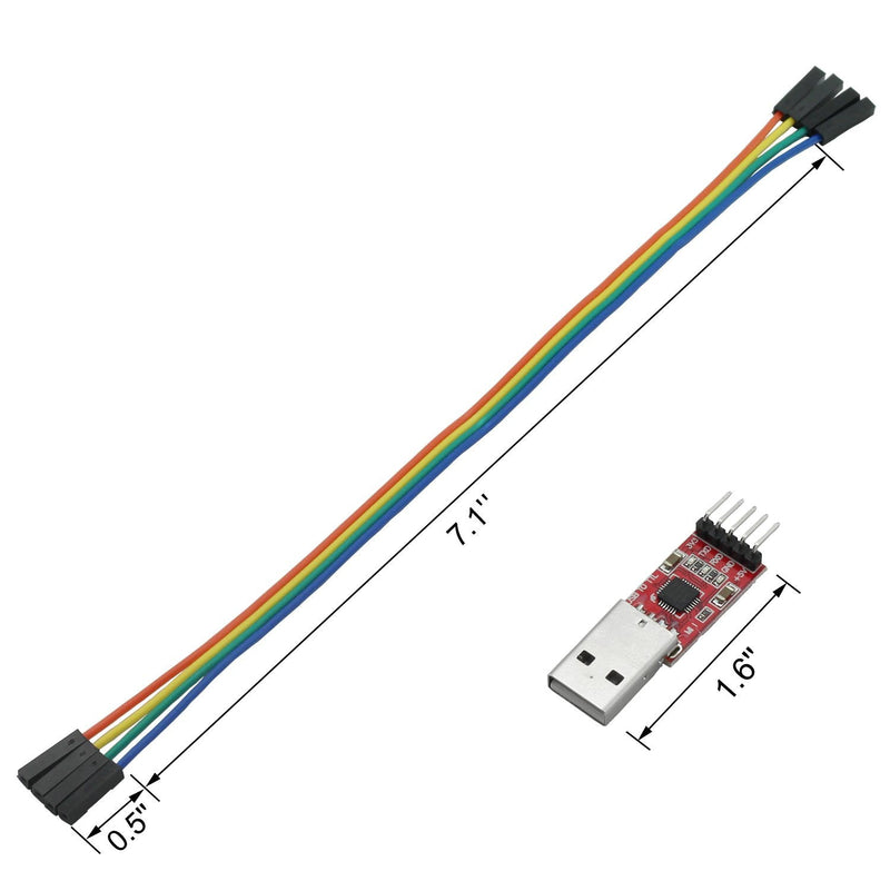 [Australia - AusPower] - ZYAMY 3PCS A61 CP2102 Module USB to TTL USB 2.0 Serial Module UART STC Downloader with 5 Pin Dupont Cable 3 