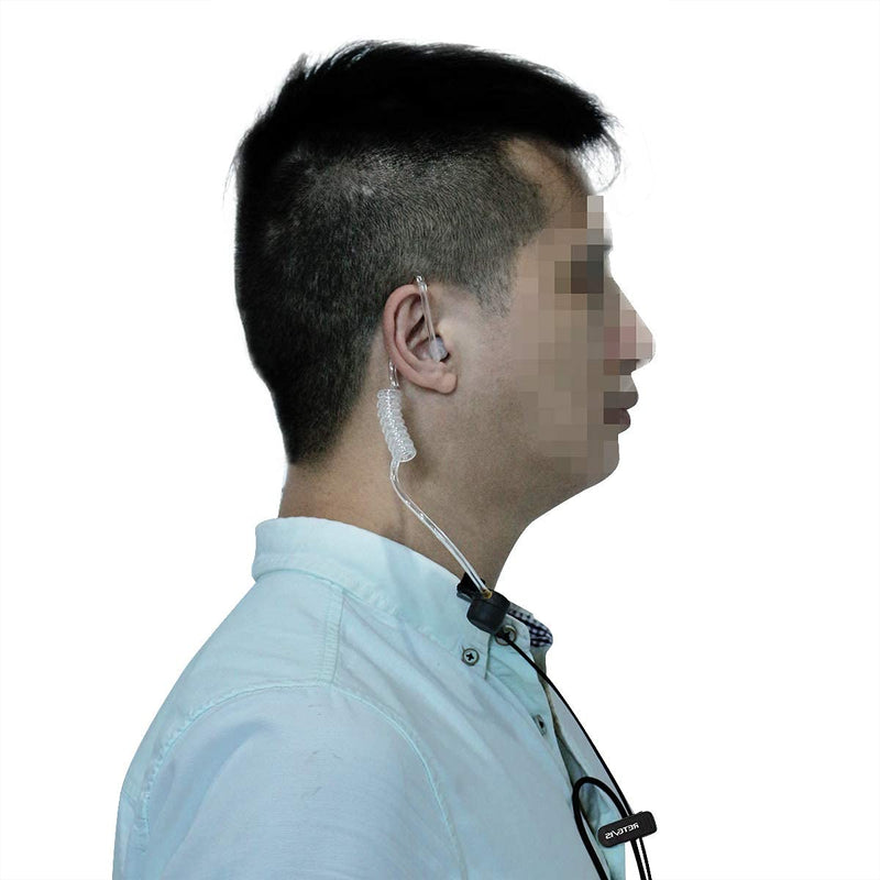 [Australia - AusPower] - Retevis EEK009 Walkie Talkie Earpiece with Mic 2 Pin, Compatible with Retevis RT22 RT21 H-777 RT68 RT19 Baofeng UV-5R pxton Walkie Talkies, Adjustable Length Acoustic Tube 2 Way Radio Headset(1 Pack) 