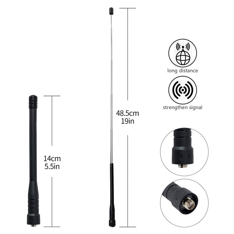 [Australia - AusPower] - UAYESOK Dual Band Stubby Telescopic Ham Radio Antenna,SMA-Female 2m 70cm 144/430MHz Walkie Talkie Antenna for Baofeng UV-5R Series BF-888s BF-F8HP UV-82 Kenwood Retevis Two Way Radios 