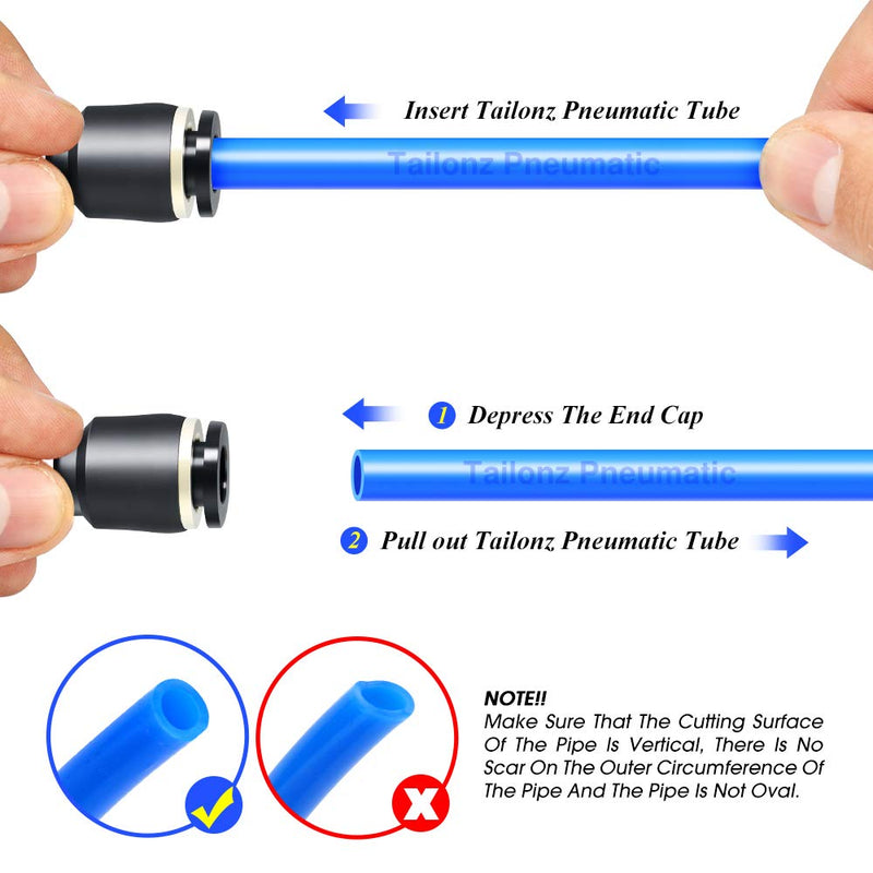 [Australia - AusPower] - TAILONZ PNEUMATIC 1/4 inch Tube OD Plastic Push-in Connect Tubing Pneumatic Cap Plug Fitting PPF-1/4 (Pack of 10) 1/4” OD 