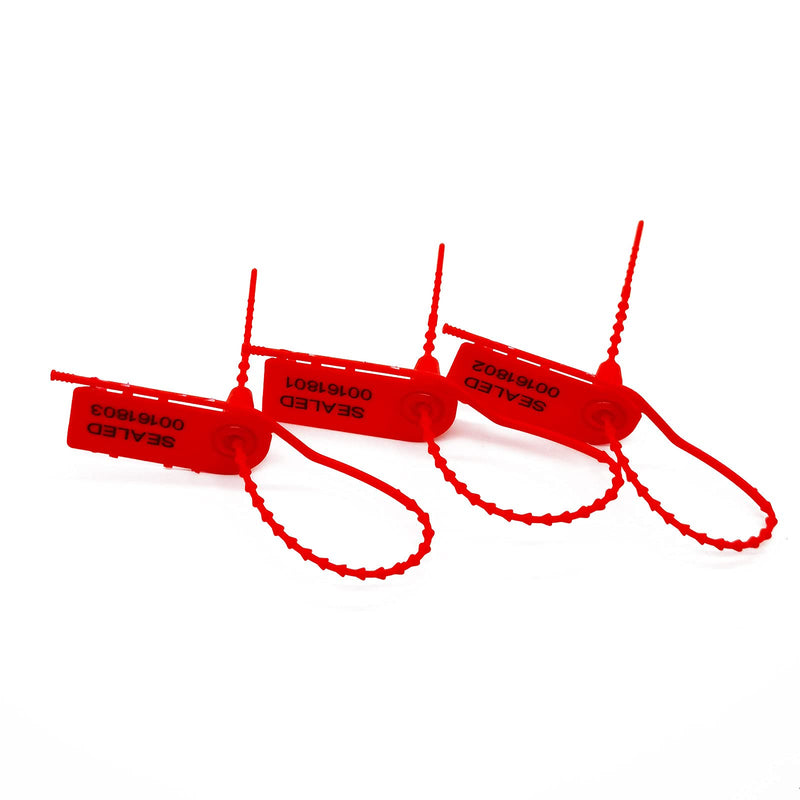 [Australia - AusPower] - FALEYA.WZW Easy to Tear Plastic Seal Plastic Security Seal Disposable Pull Tight Bag Parcel Tag Lock(Pack of 100) (Red) Red 