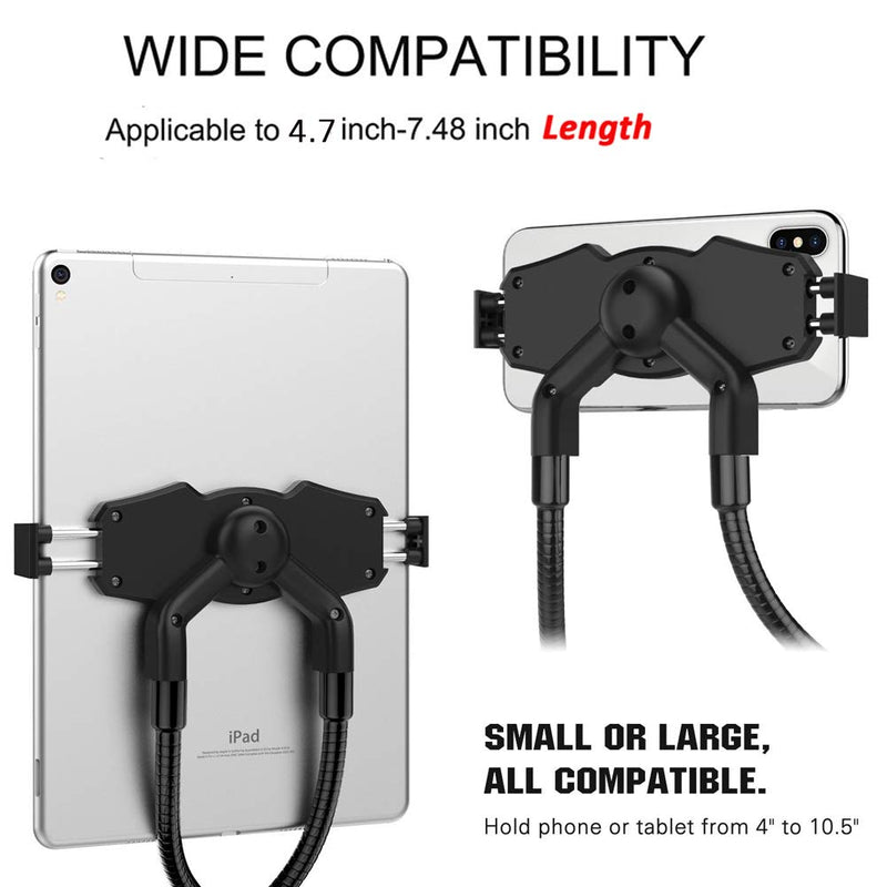 [Australia - AusPower] - Lazy Neck Phone Holder Hand-free Rotating Vertical Horizontal Gooseneck Multiple Function Mounts - for Cell Phone,Tablet,iPad,Kindle,iPhone,Samsung,and Other Smartphone Devices Multi Angle Holder 