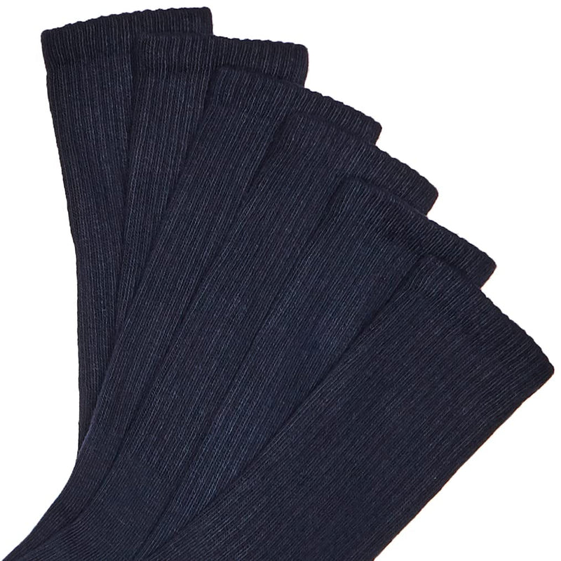 [Australia - AusPower] - Jefferies Socks boys Seamless Half Cushion Sport Crew Socks 6 Pair Pack Large Navy 