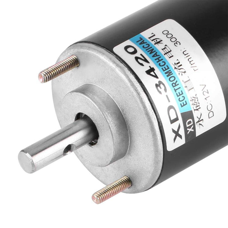 [Australia - AusPower] - XD-3420 DC Electric Motor, 12V High Speed Permanent Magnet DC Motor, Mini Electric Gear Motor, Low Noise, Low Loss, for Grinding Machine, Medical Equipment, Small Cutting Bench (12V 3000RPM) 