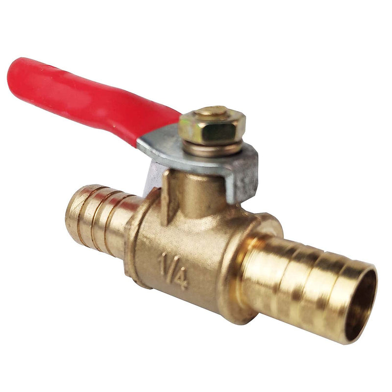 [Australia - AusPower] - LOZOME 2 PCS 3/8" Hose ID x 3/8 INCH Hose Barb Mini Ball Valve Lead Free Brass Shut Off Switch, Pipe Tubing Fitting Coupler, 180 Degree Operation Handle with 4 Hose Clamps 2-Way 