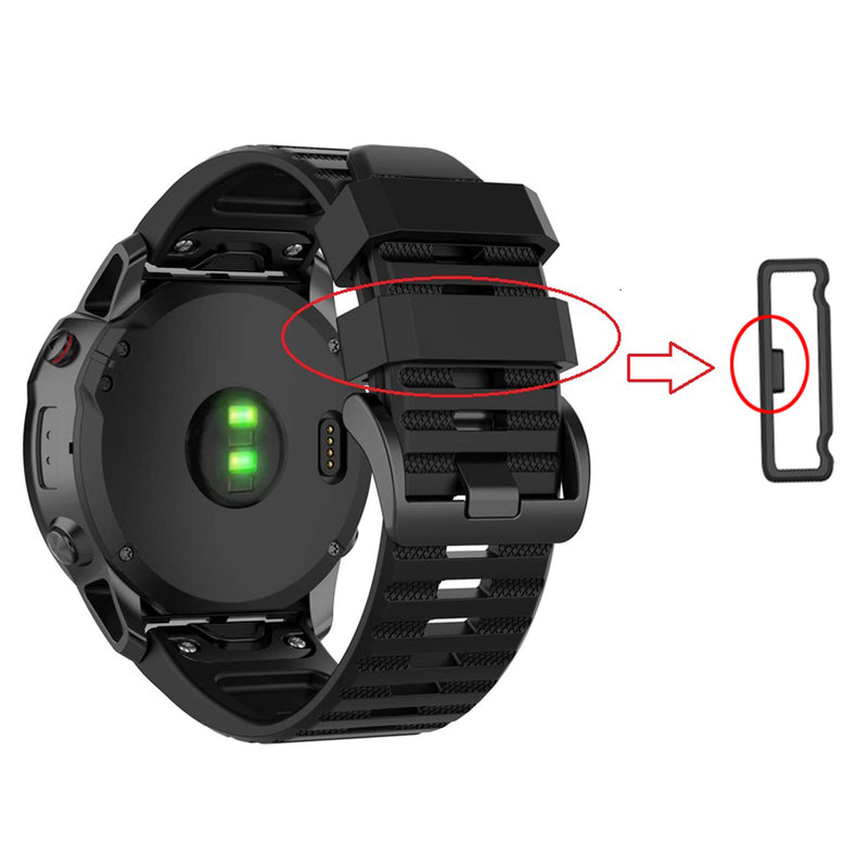 [Australia - AusPower] - Replacement Fastener Ring for Garmin Fenix 3/Fenix 3 HR/Fenix 3 Sapphire/Fenix 5X/Fenix 5X Plus/Fenix 6X&6X Pro/Fenix 7X Solar/Descent Mk1/Quatix 3/Tactix Bravo Silicone Band Keeper Security Loop(Black-26mm) Black 